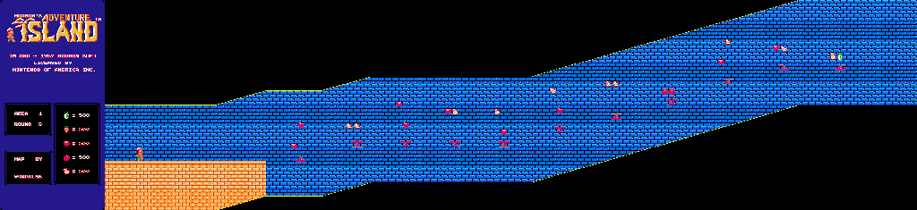 Thumbnail for a map of Area 1 Round 3 - Secret for the NES game Adventure Island.