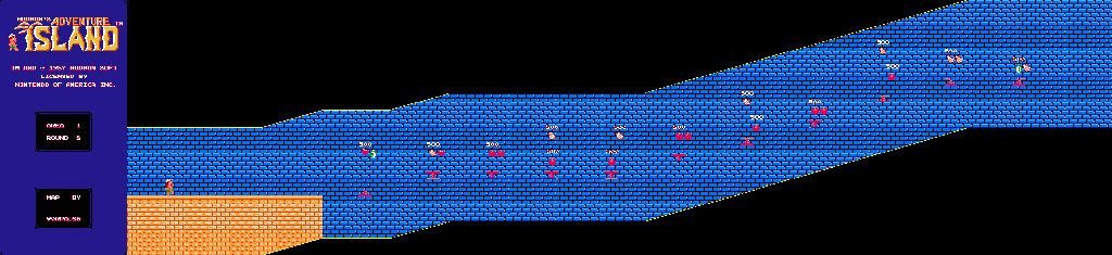 Thumbnail for a map of Area 2 Round 3 - Secret for the NES game Adventure Island.