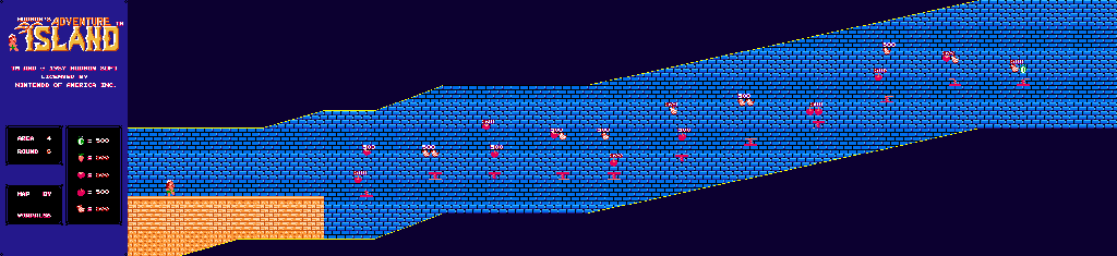 Thumbnail for a map of Area 4 Round 3 - Secret for the NES game Adventure Island.