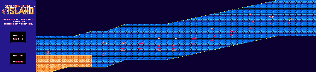 Thumbnail for a map of Area 5 Round 1 - Secret for the NES game Adventure Island.