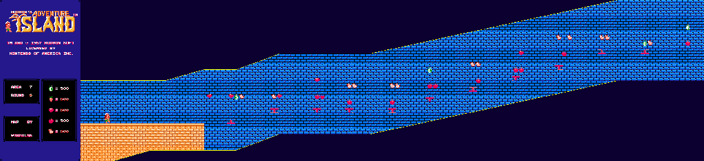 Thumbnail for a map of Area 7 Round 3 - Secret for the NES game Adventure Island.