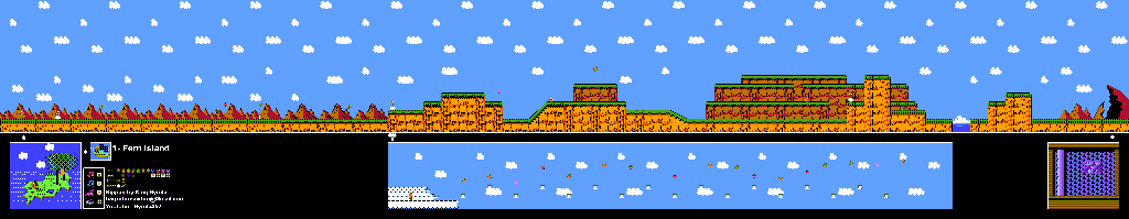 Thumbnail for a map of Island 1: Fern Island Area 2 for the NES game Adventure Island II.