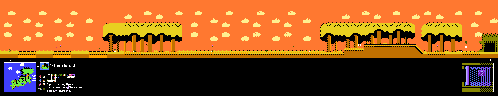 Thumbnail for a map of Island 1: Fern Island Area 5 for the NES game Adventure Island II.