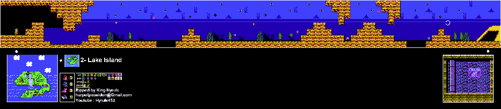 Thumbnail for a map of Island 2: Lake Island Area 3 for the NES game Adventure Island II.