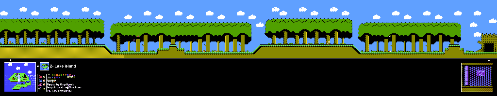 Thumbnail for a map of Island 2: Lake Island Area 4 for the NES game Adventure Island II.
