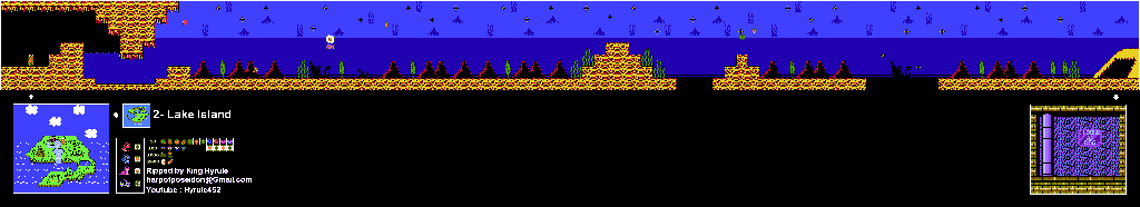 Thumbnail for a map of Island 2: Lake Island Area 6 for the NES game Adventure Island II.