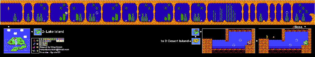 Thumbnail for a map of Island 2: Lake Island Area 9 for the NES game Adventure Island II.