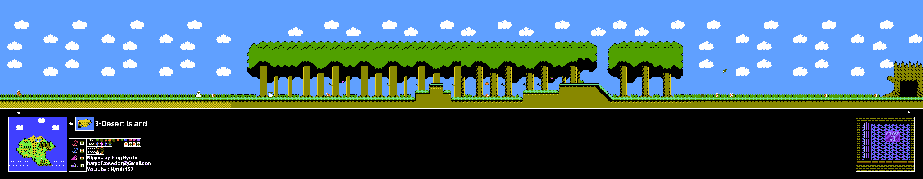 Thumbnail for a map of Island 3: Desert Island Area 1 for the NES game Adventure Island II.