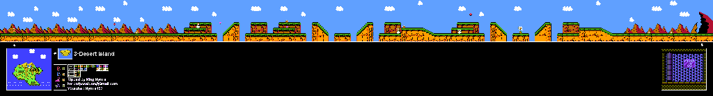Thumbnail for a map of Island 3: Desert Island Area 3 for the NES game Adventure Island II.