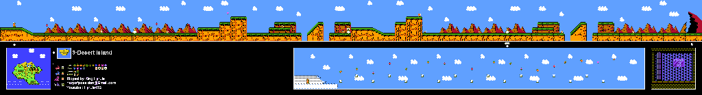 Thumbnail for a map of Island 3: Desert Island Area 4 for the NES game Adventure Island II.