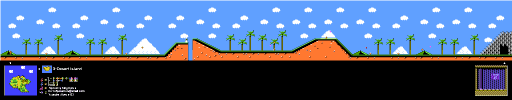 Thumbnail for a map of Island 3: Desert Island Area 5 for the NES game Adventure Island II.