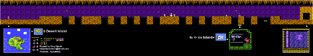 Thumbnail for a map of Island 3: Desert Island Area 6 for the NES game Adventure Island II.