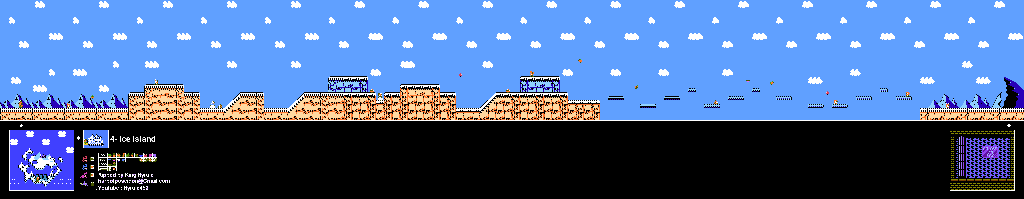 Thumbnail for a map of Island 4: Ice Island Area 1 for the NES game Adventure Island II.
