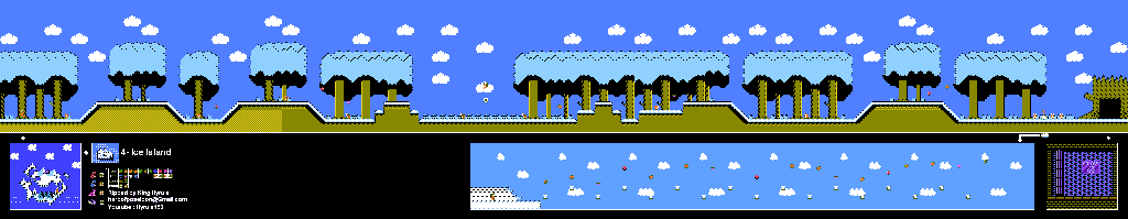 Thumbnail for a map of Island 4: Ice Island Area 4 for the NES game Adventure Island II.
