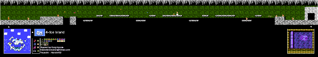 Thumbnail for a map of Island 4: Ice Island Area 6 for the NES game Adventure Island II.