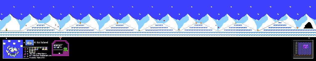Thumbnail for a map of Island 4: Ice Island Area 8 for the NES game Adventure Island II.