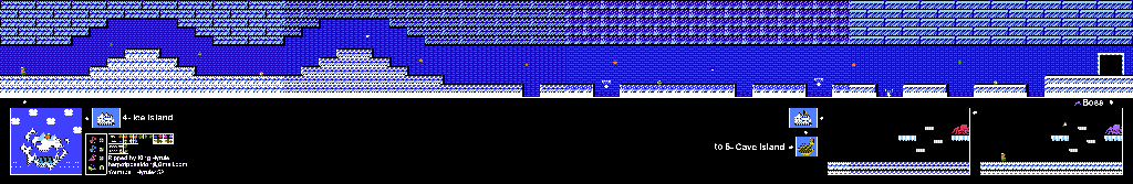 Thumbnail for a map of Island 4: Ice Island Area 9 for the NES game Adventure Island II.