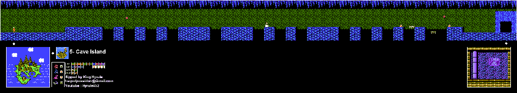 Thumbnail for a map of Island 5: Cave Island Area 1 for the NES game Adventure Island II.