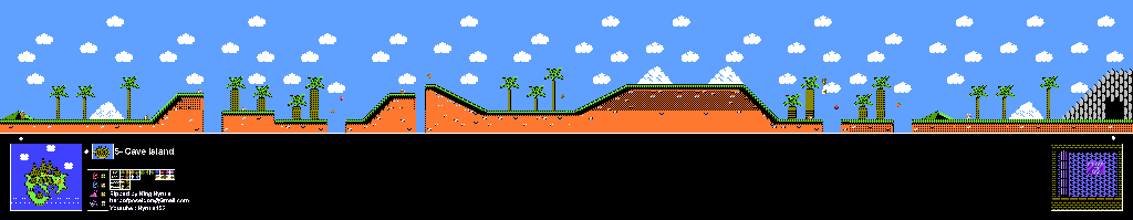 Thumbnail for a map of Island 5: Cave Island Area 10 for the NES game Adventure Island II.