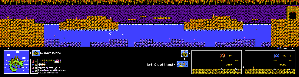 Thumbnail for a map of Island 5: Cave Island Area 11 for the NES game Adventure Island II.