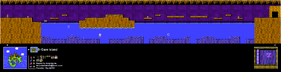 Thumbnail for a map of Island 5: Cave Island Area 6 for the NES game Adventure Island II.