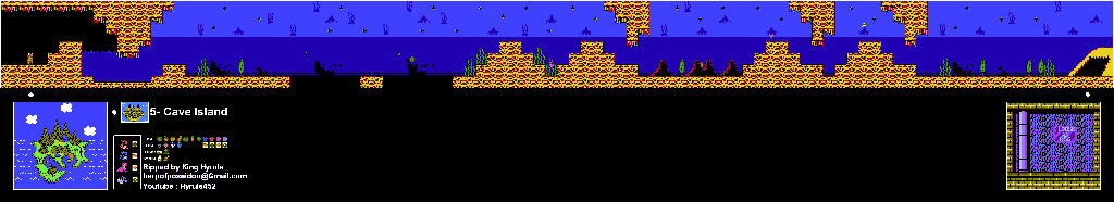 Thumbnail for a map of Island 5: Cave Island Area 8 for the NES game Adventure Island II.