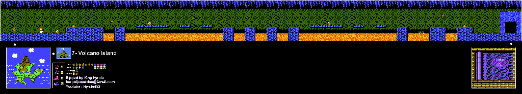 Thumbnail for a map of Island 7: Volcano Island Area 3 for the NES game Adventure Island II.