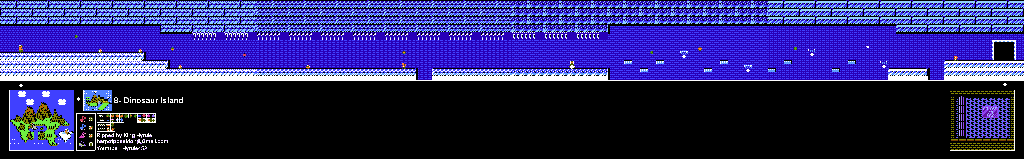 Thumbnail for a map of Island 8: Dinosaur Island Area 2 for the NES game Adventure Island II.