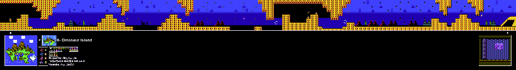 Thumbnail for a map of Island 8: Dinosaur Island Area 7 for the NES game Adventure Island II.