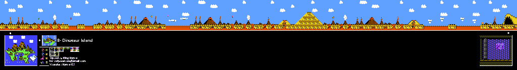 Thumbnail for a map of Island 8: Dinosaur Island Area 9 for the NES game Adventure Island II.