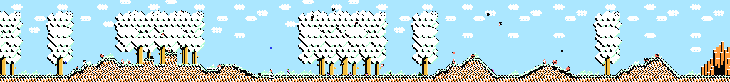 Thumbnail for a map of Area 6-4: Oak Forest for the NES game Adventure Island III.