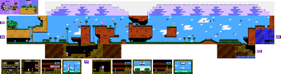 Thumbnail for a map of Area 1A for the NES game Adventure Island IV.