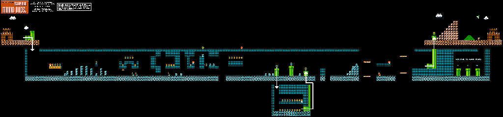 Thumbnail for a map of World 1 1-2 for the NES game All Night Nippon Super Mario Bros..