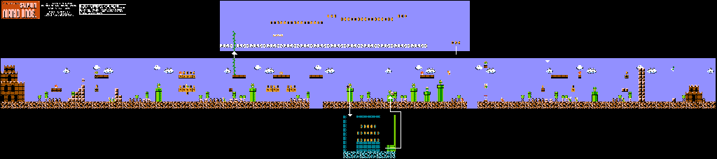Thumbnail for a map of World 2 2-1 for the NES game All Night Nippon Super Mario Bros..