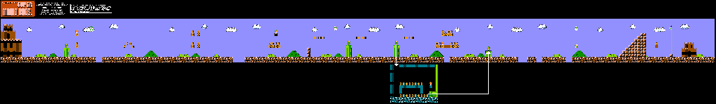 Thumbnail for a map of World 4 4-1 for the NES game All Night Nippon Super Mario Bros..