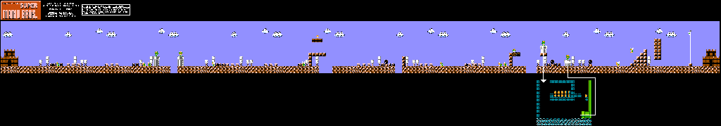 Thumbnail for a map of World 5 5-1 for the NES game All Night Nippon Super Mario Bros..