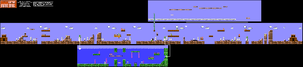 Thumbnail for a map of World 5 5-2 for the NES game All Night Nippon Super Mario Bros..