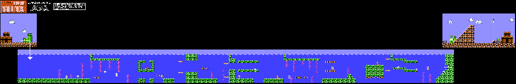 Thumbnail for a map of World 7 7-2 for the NES game All Night Nippon Super Mario Bros..