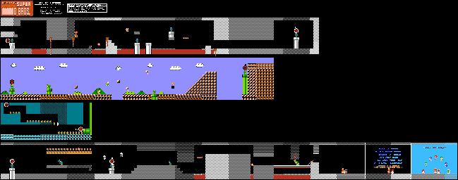 Thumbnail for a map of World D D-4 for the NES game All Night Nippon Super Mario Bros..