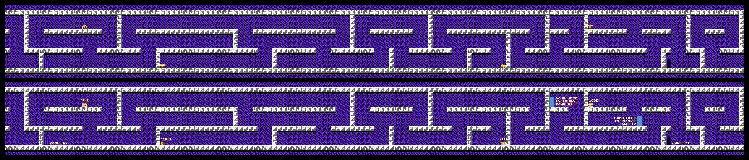 Thumbnail for a map of Zone 19 for the NES game Atlantis no Nazo.