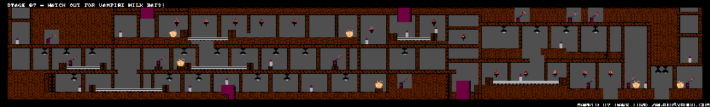 Thumbnail for a map of Watch Out For Vampire Milk Bats! for the NES game Baby Boomer.