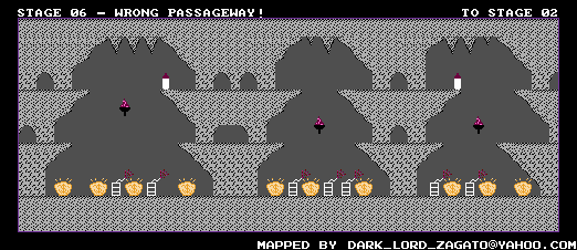 Thumbnail for a map of Wrong Passageway! for the NES game Baby Boomer.