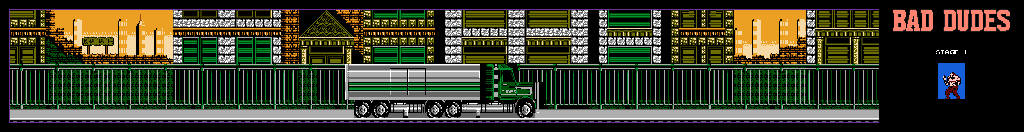 Thumbnail for a map of Stage 1 for the NES game Bad Dudes.