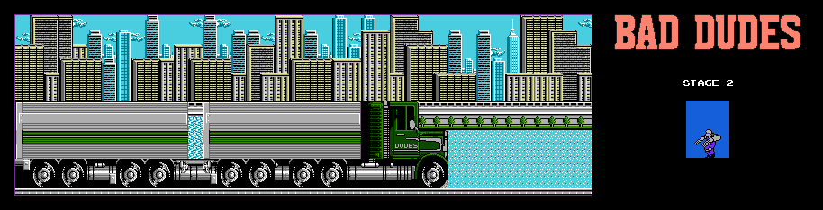 Thumbnail for a map of Stage 2 for the NES game Bad Dudes.