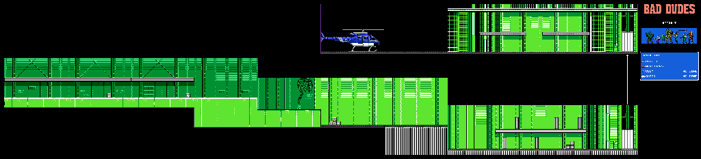 Thumbnail for a map of Stage 7 for the NES game Bad Dudes.