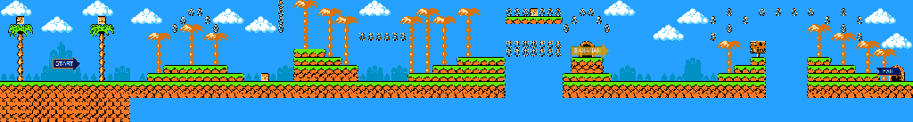 Thumbnail for a map of Level 1-1 for the NES game Banana Prince.