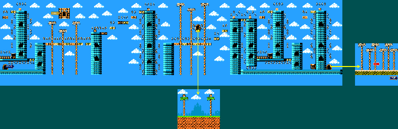 Thumbnail for a map of Level 1-3 for the NES game Banana Prince.