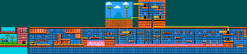 Thumbnail for a map of Level 3-1 for the NES game Banana Prince.