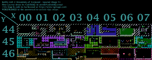 Thumbnail for a map of Wire Framed for the NES game Battle Kid 2: Mountain Of Torment.