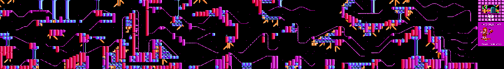 Thumbnail for a map of Colossal Caverns Level 7 (Unmarked) for the NES game Big Nose Freaks Out.